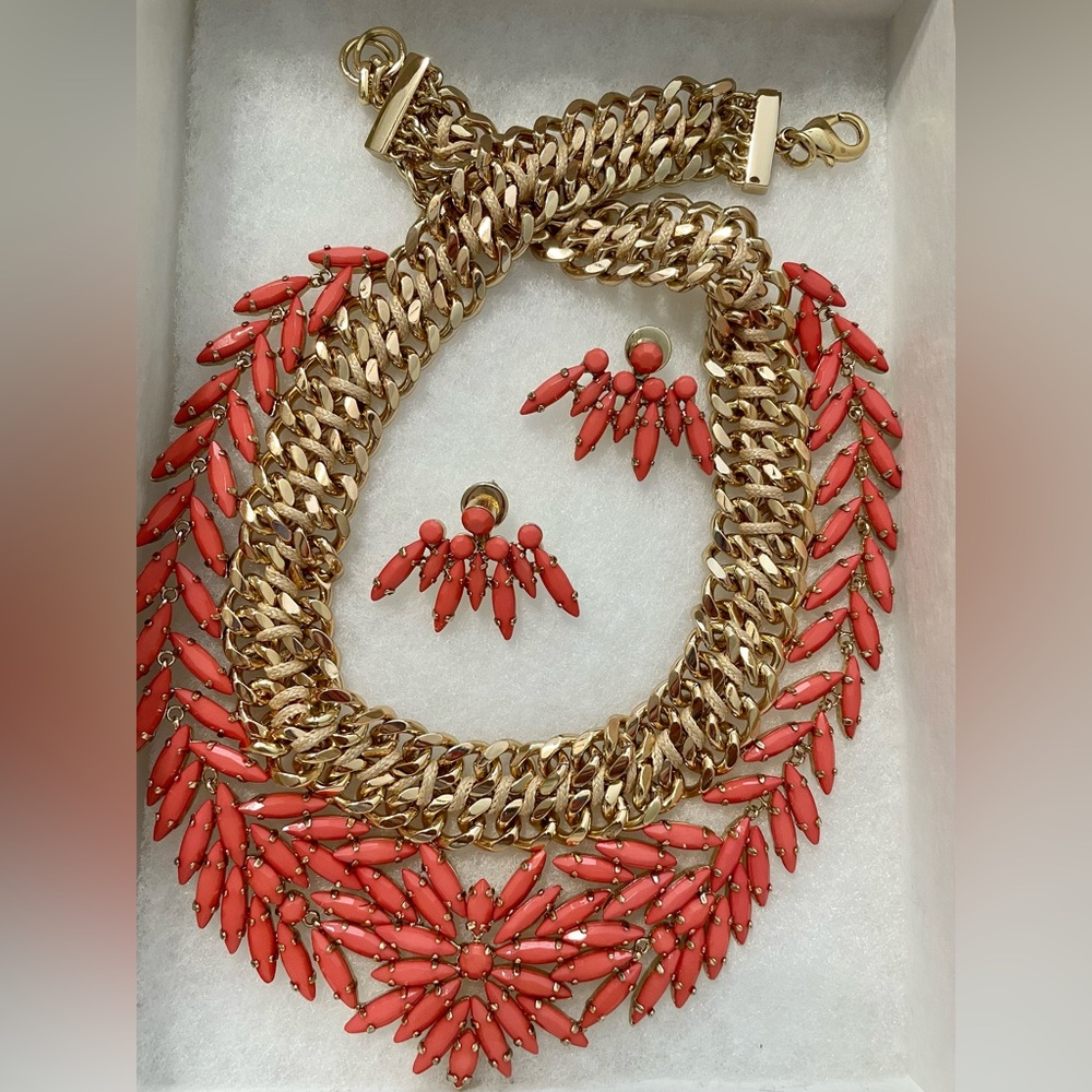 **STUNNING** BCBGMAXAZRIA statement necklace and earrings set